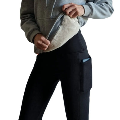 Sherpa Lined Thermal Leggings with Pockets