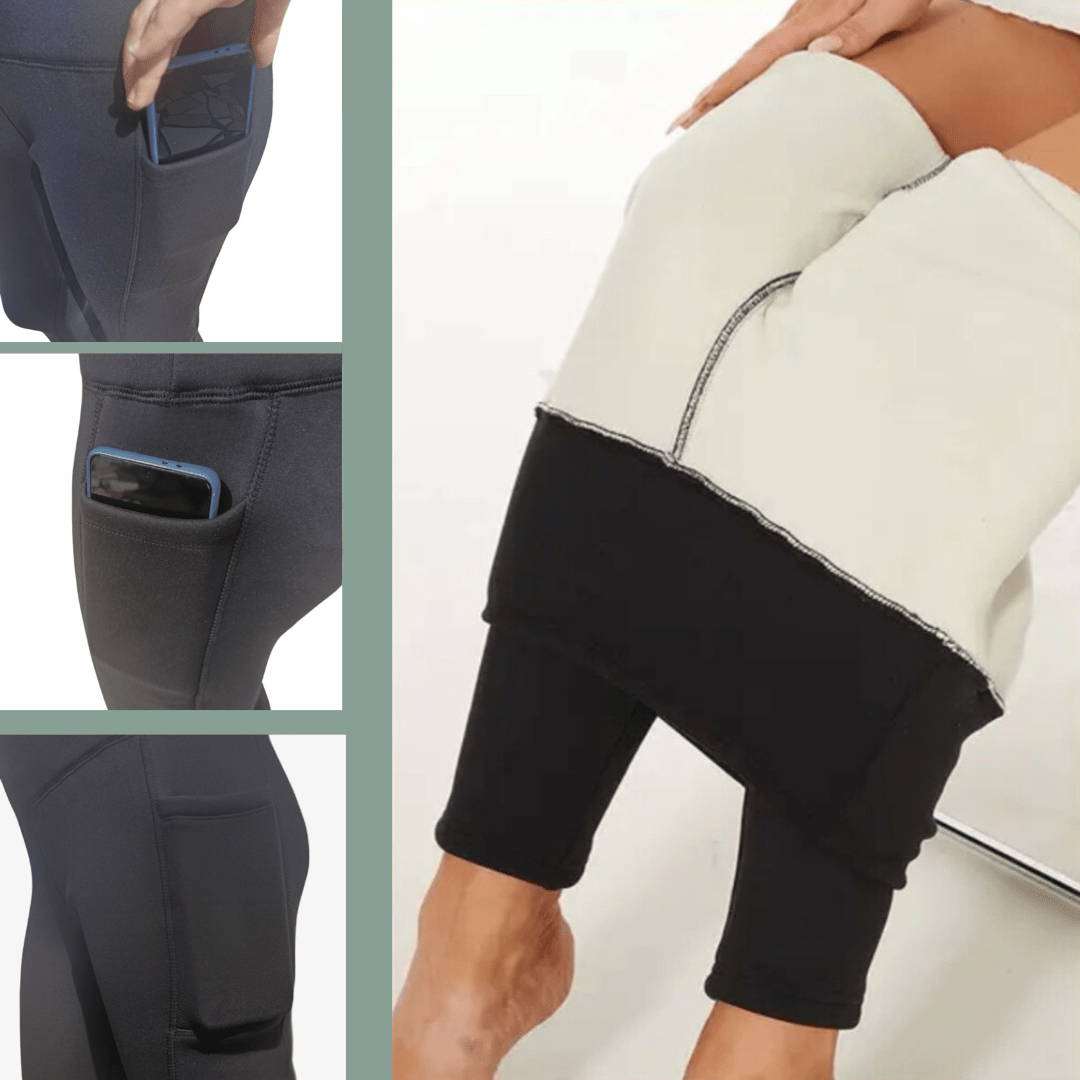 Sherpa Lined Thermal Leggings with Pockets - Thermal Theory - Leggings - australia - winter_clothing